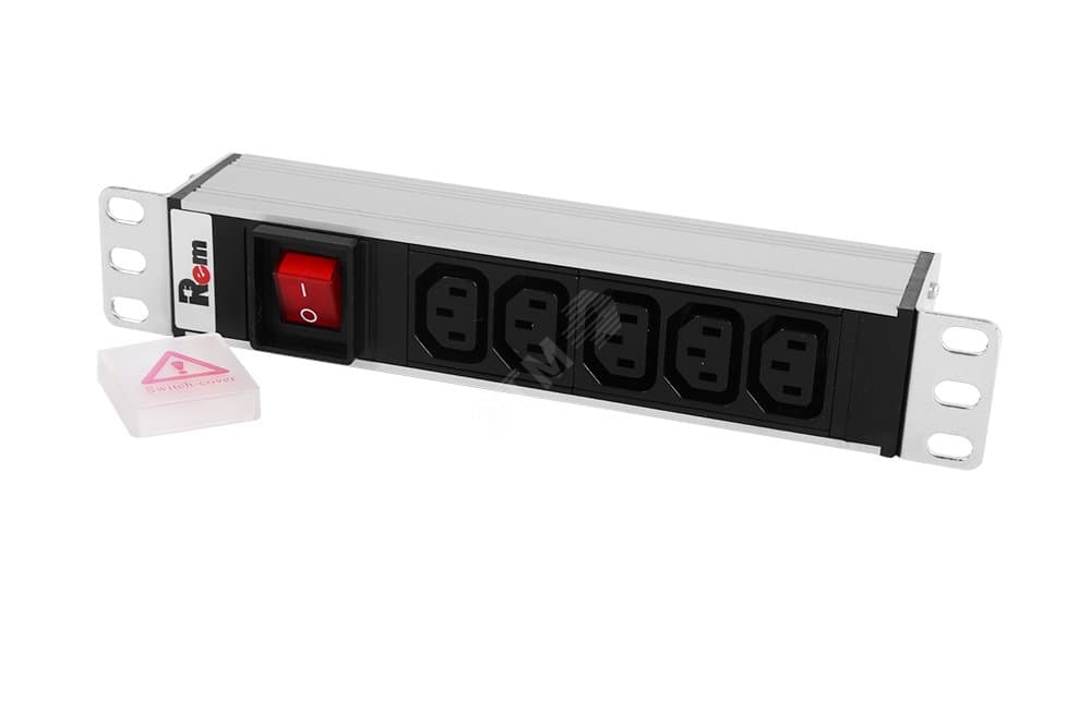 Блок розеток Rem-10 без шнура с выключателем 5 IEC 60320 C13 вход IEC 60320 C14 10A 10'