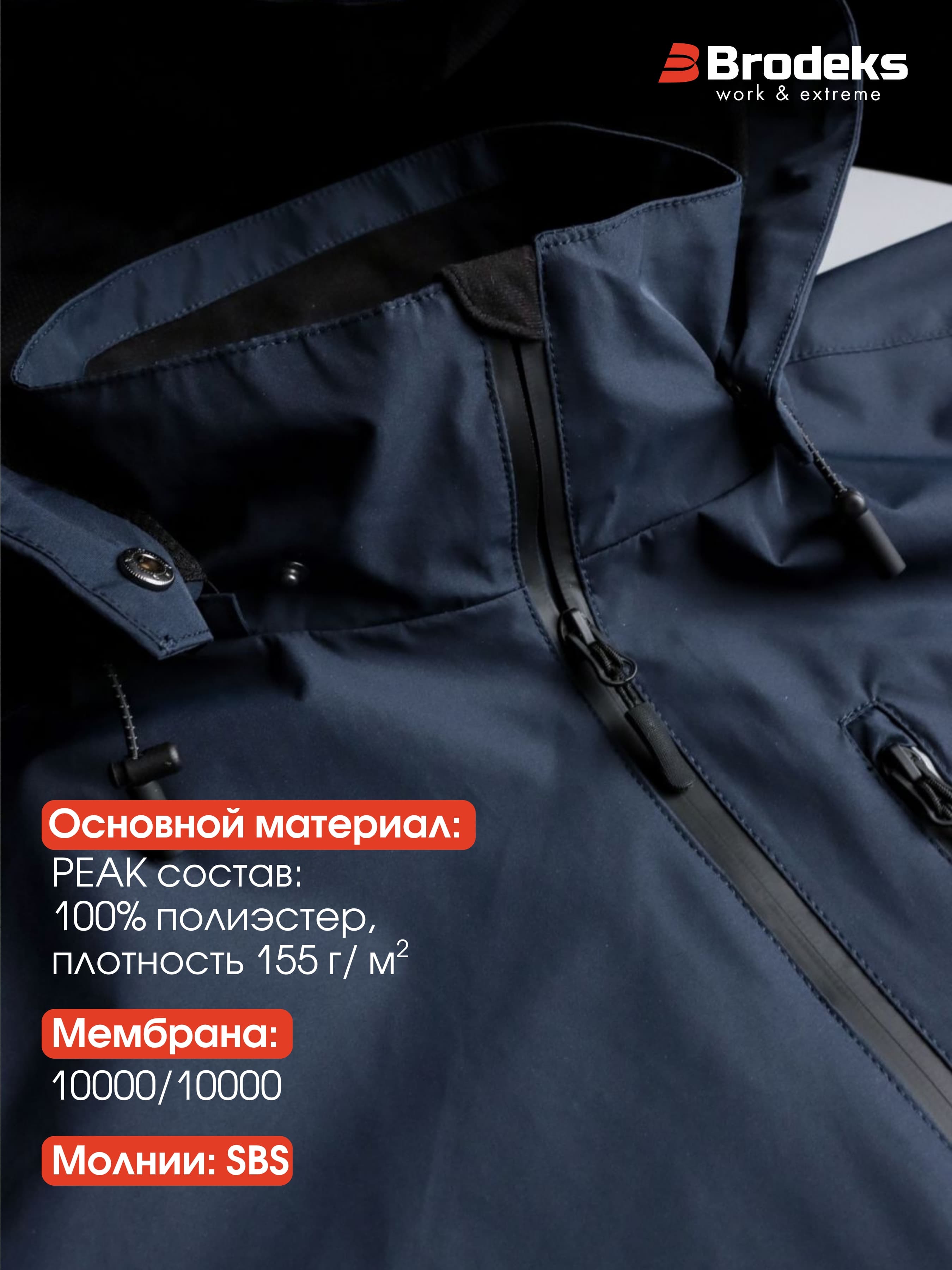 Летняя куртка-парка Brodeks KS213, синий (L)