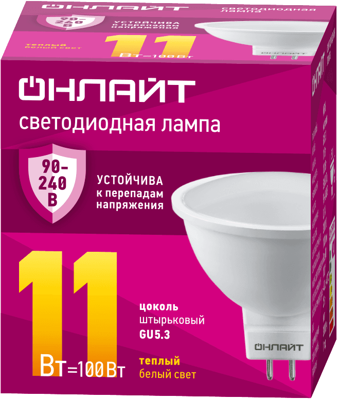 Лампа светодиодная 11 Вт OLL-MR16-11-230-3К-GU5.3