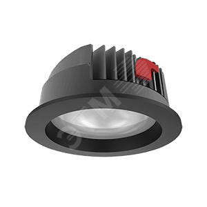 Светильник светодиодный DL-PRO круглый встраиваемый 226х96 52W 4000K IP65 диаметр монтажного отверстия 200-215мм RAL9005 черный матовый