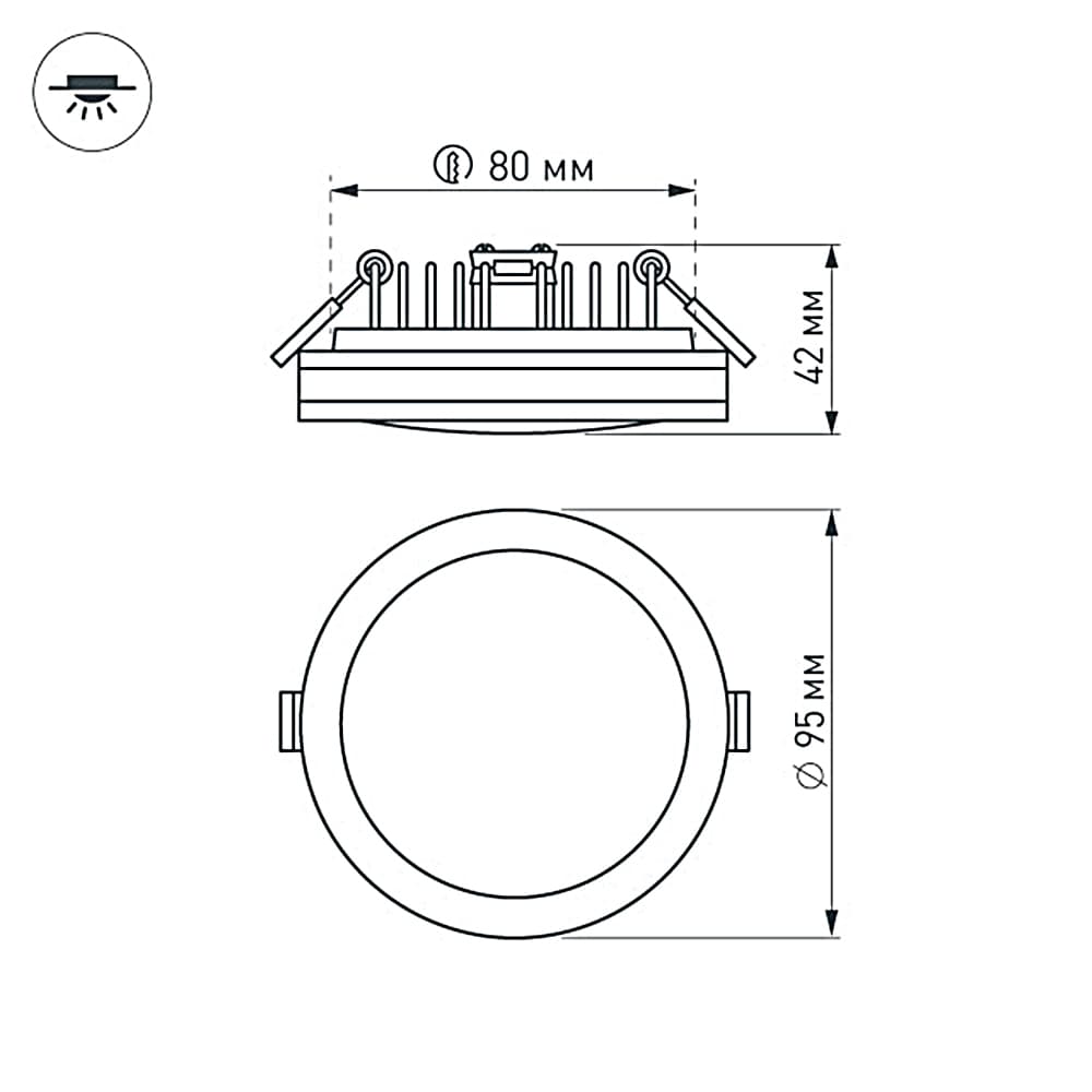 Панель светодиодная LTD-95SOL-10W Warm White IP44 пластик 3 года