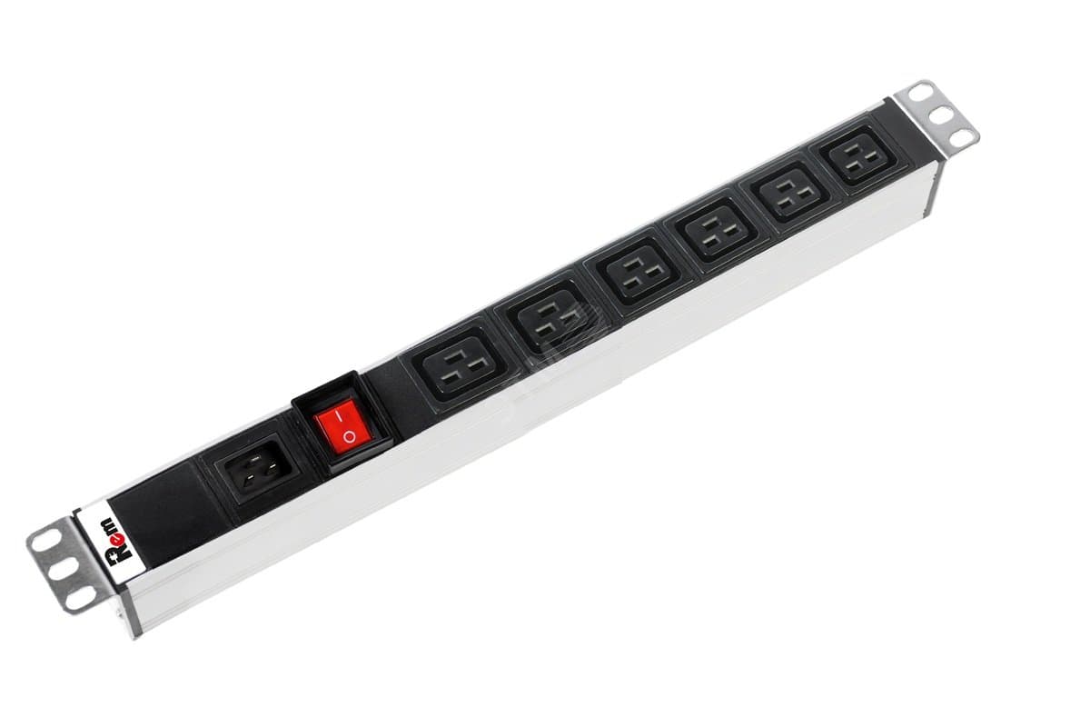 Блок розеток Rem-16 с выключателем 6 IEC 60320 C19 вход IEC 60320 C20 16A 19'