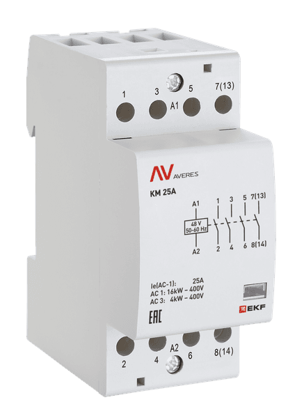 Контактор модульный КМ 40А 1NC+1NO 48VAC (2 мод.) AVERES EKF