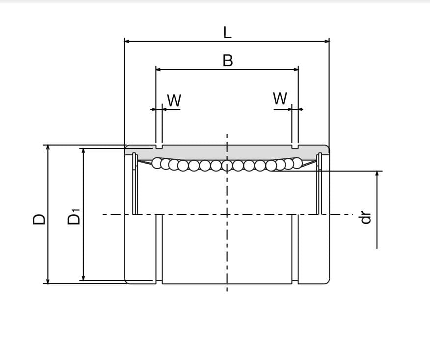 Линейный подшипник LM30-L-UU