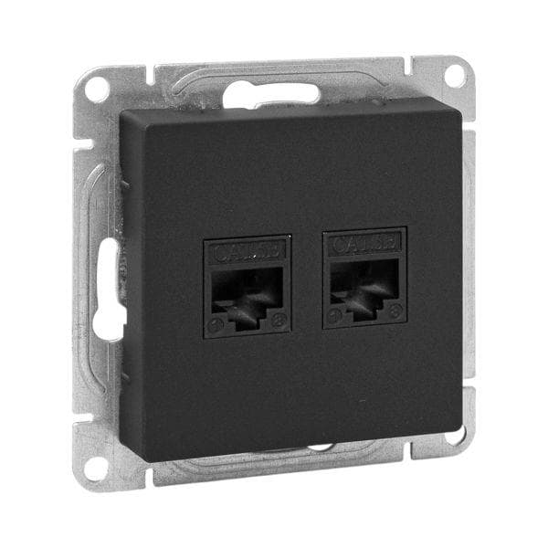 Эпика Механизм розетки RJ45 - 2шт (cat5) черный EKF