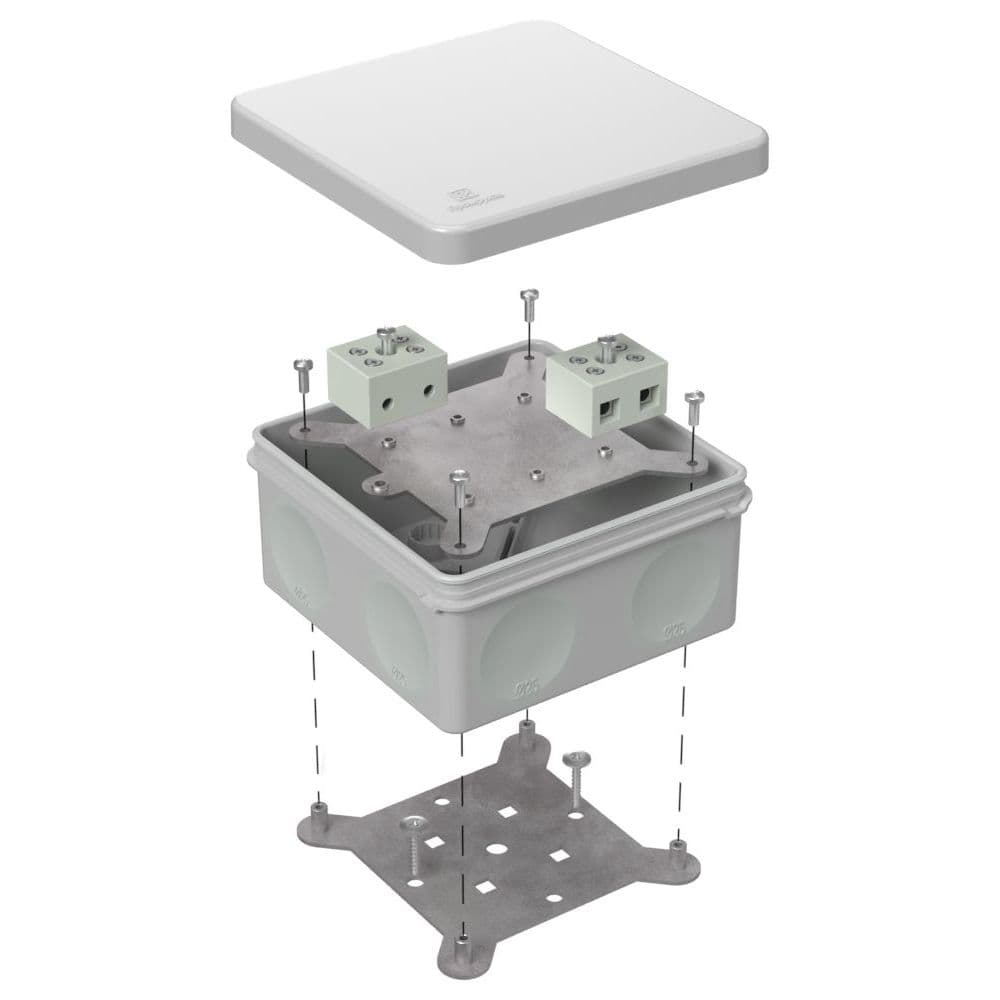 Коробка огнестойкая для о/п двухкомпонентная 60-0300-FR10.0-4 Е15-Е120 RAL7035 100х100х50 (14 шт/кор)