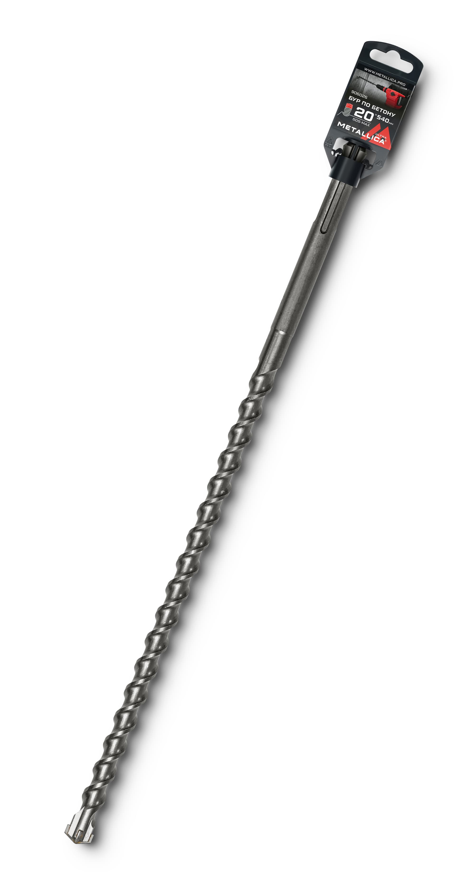 Бур по бетону SDS-max 20 х540/400 мм, Х-напайка, 2 спирали
