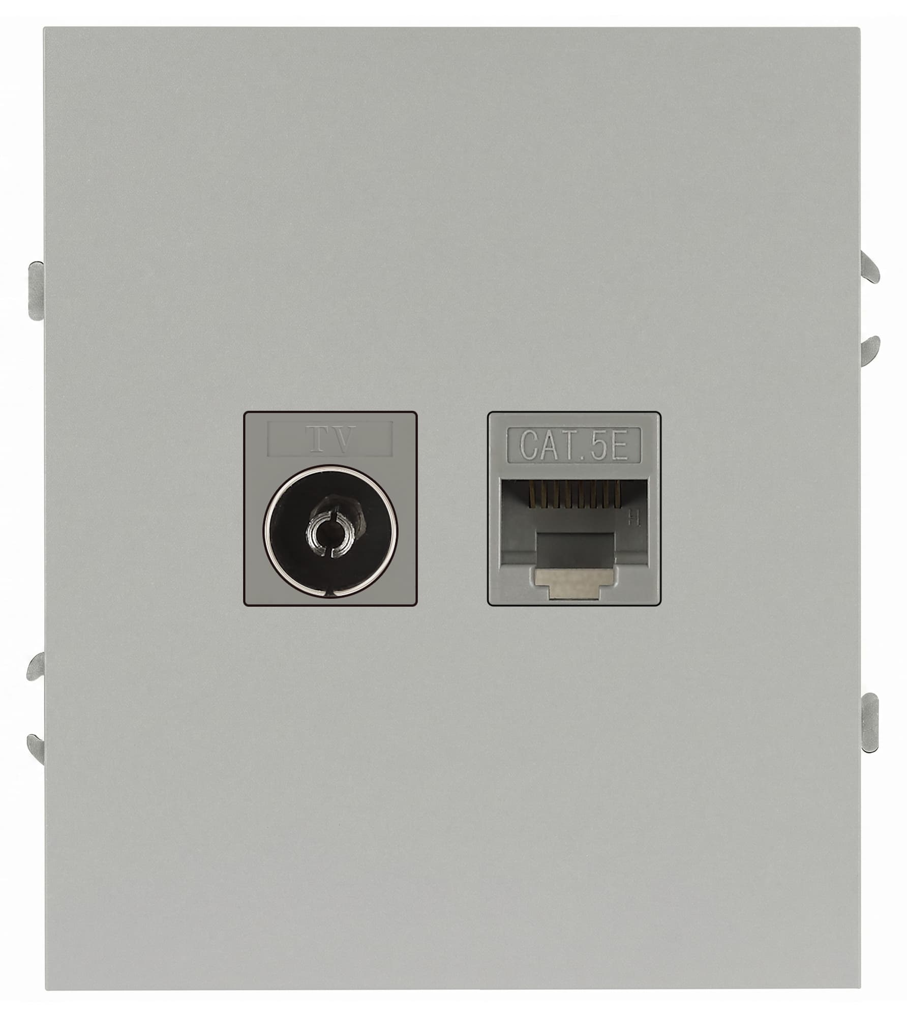 Розетка скрытого монтажа в рамку комбинированная RJ45+TV алюминий 16-3110-03 Arktik