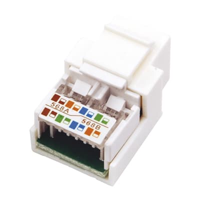 Модуль Keystone Jack RJ-45(8P8C) UTP неэкраниров. категория 5e 180 градус белый,