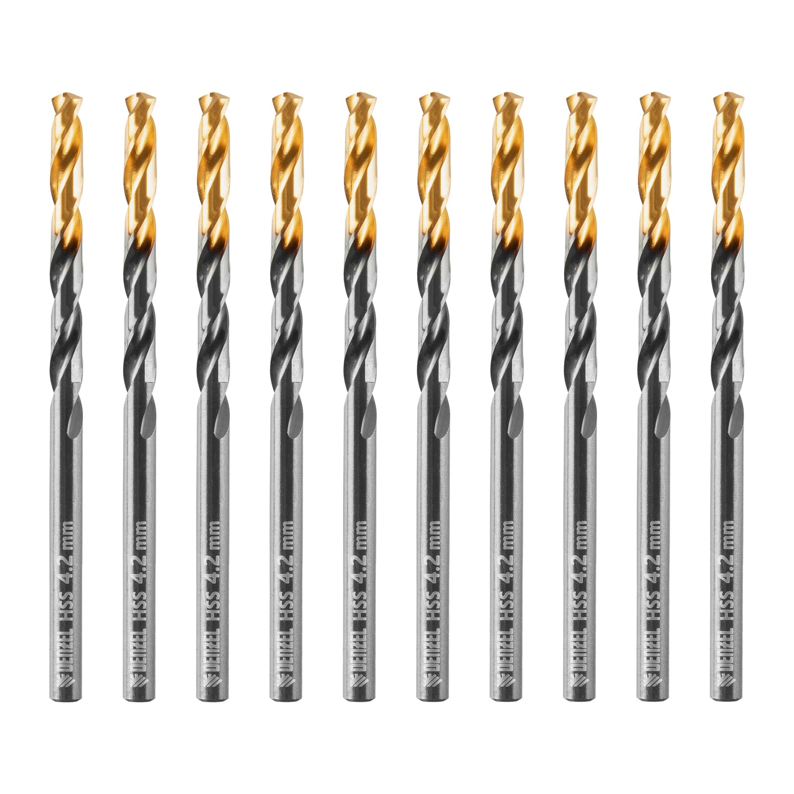Сверло по металлу, 4,2 мм, HSS-Tin, Golden Tip, 10 шт.