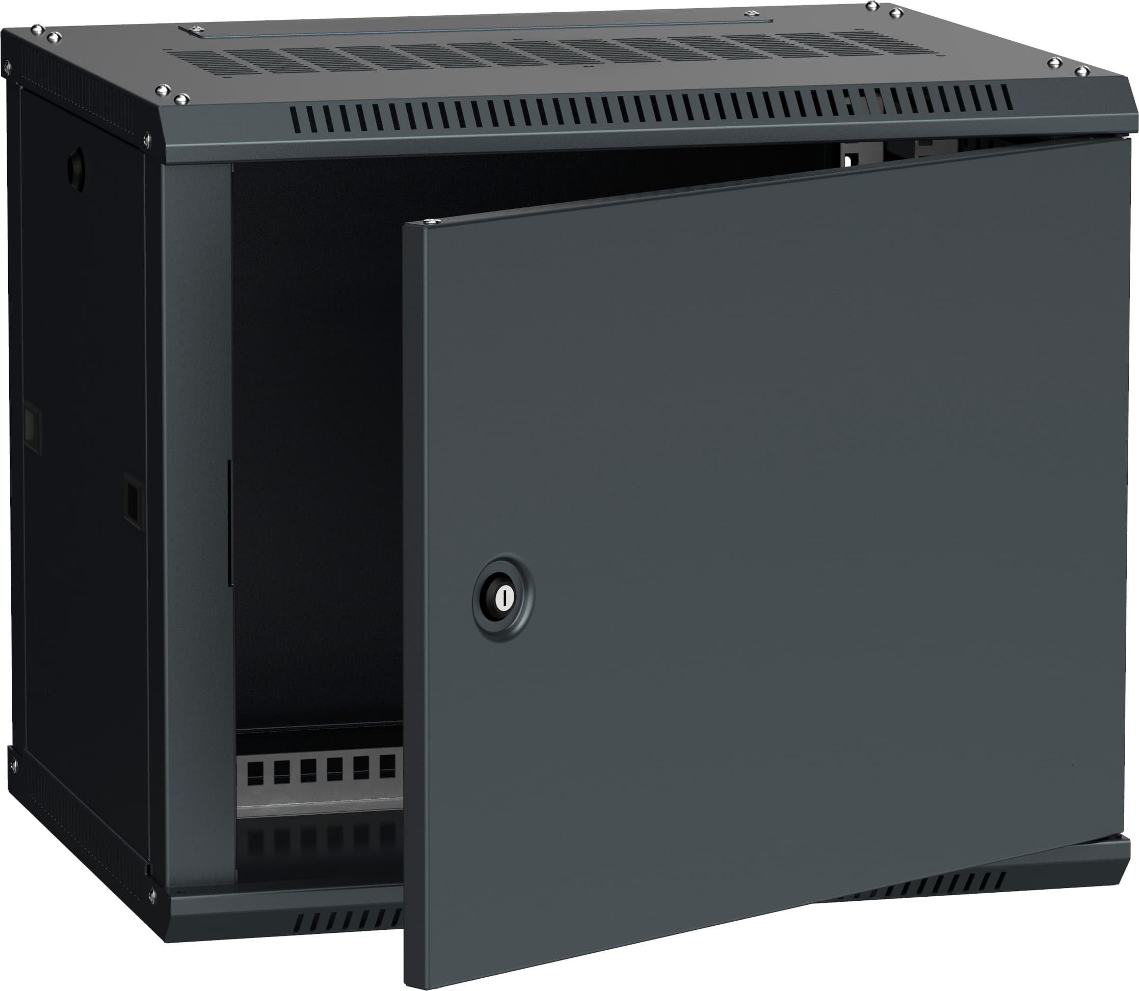 Шкаф настенный 19' LINEA W 9U 600x450мм металлическая дверь RAL9005