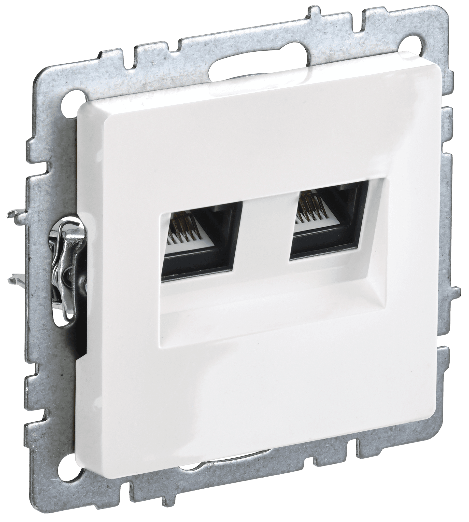 BRITE Розетка компьютерная двойная RJ45 кат.6 РК11-2-БрБ белый IEK