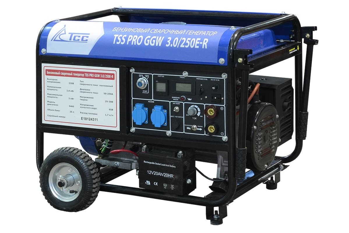 Генератор бензиновый сварочный TSS PRO GGW 3.0/250E-R