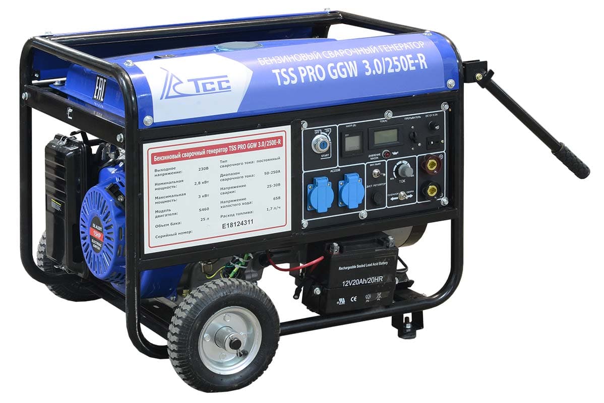 Генератор бензиновый сварочный TSS PRO GGW 3.0/250E-R