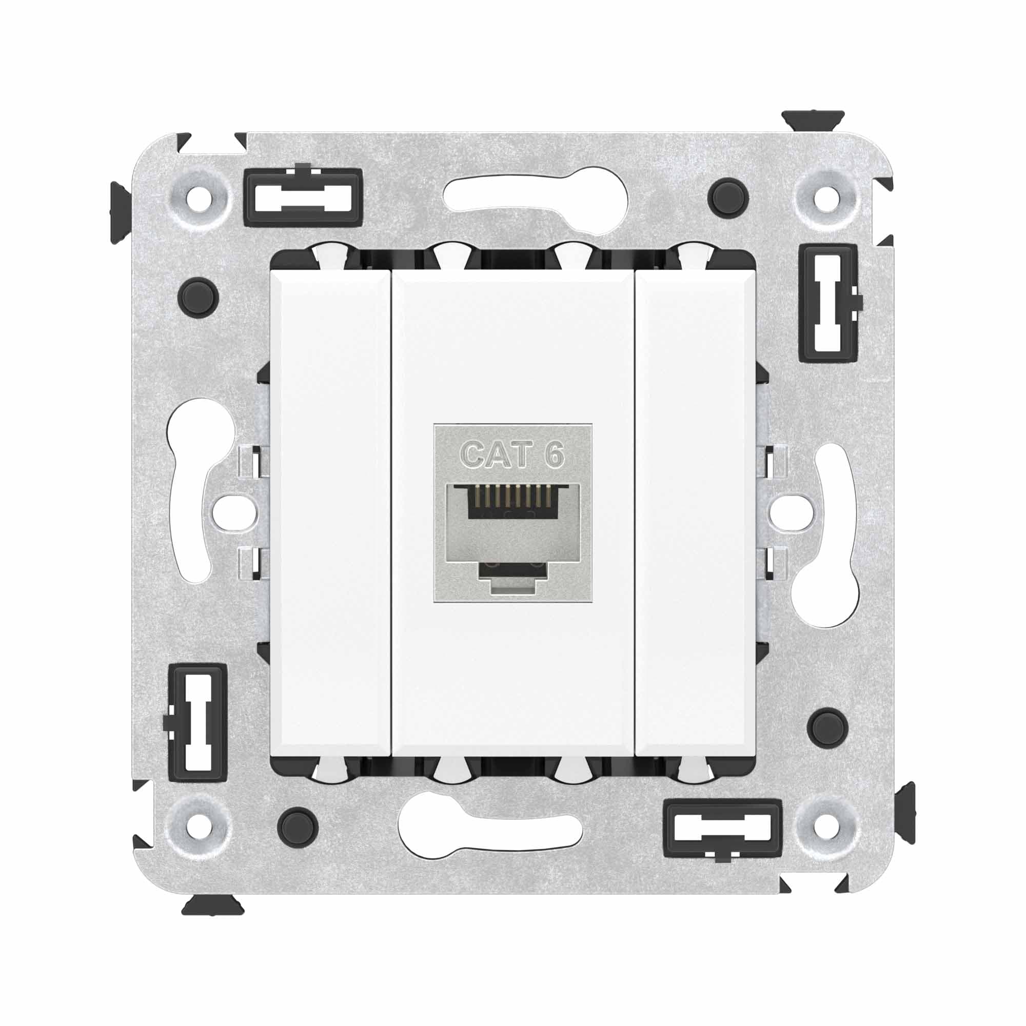 Avanti Avati Компьютерная розетка RJ-45 без шторки в     стену кат.6 одинарная экранированная Белое облако