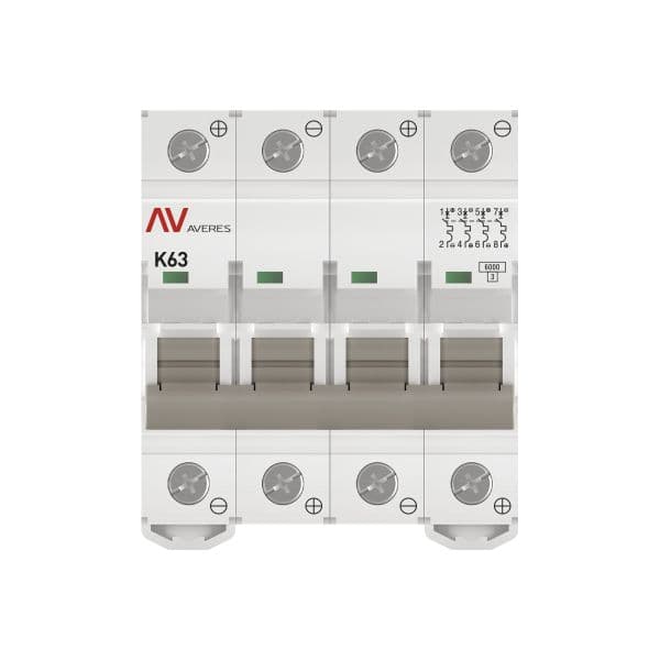 Выключатель автоматический AV-6 DC 4P 63A (K) 6kA AVERES