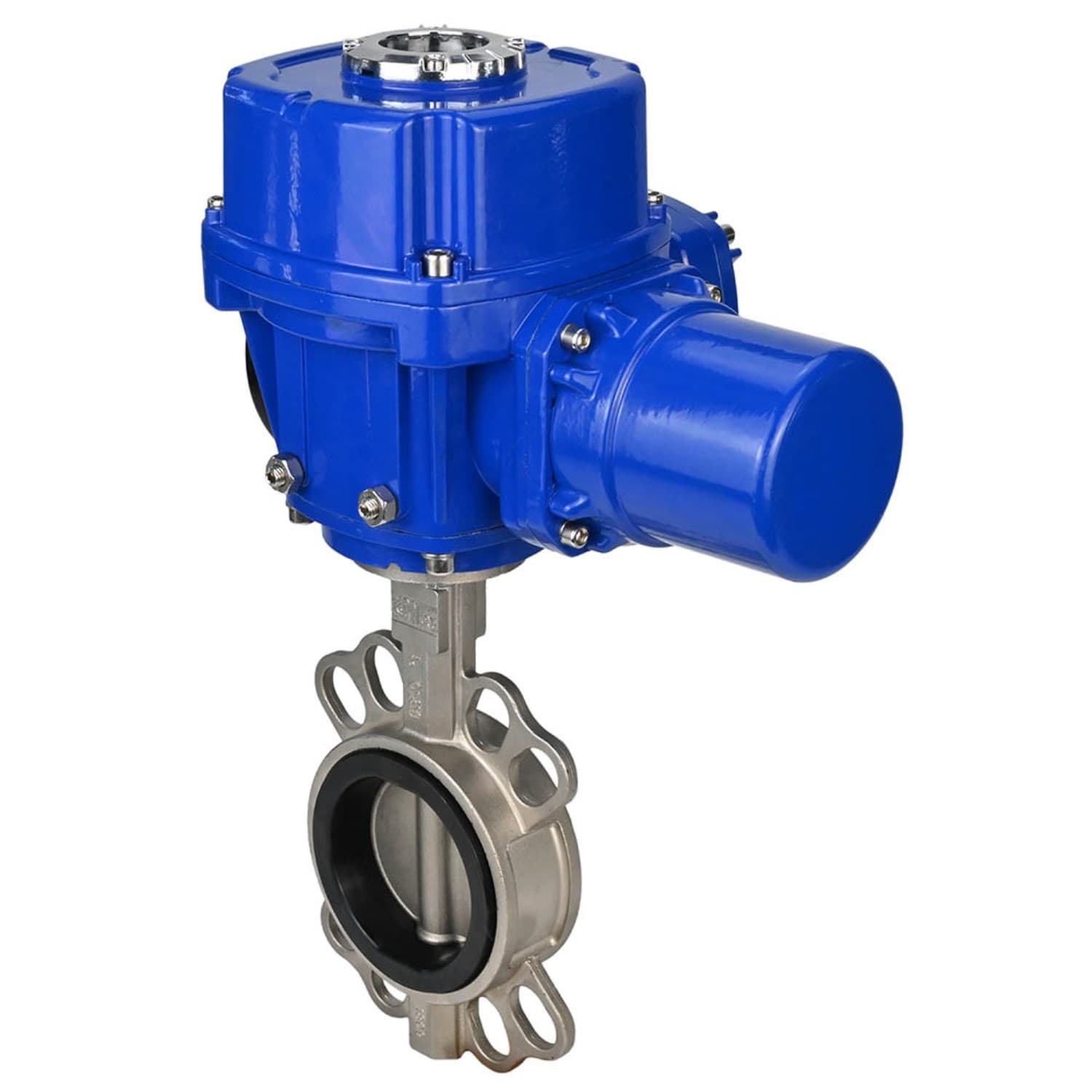 Затвор дисковый поворотный 316L-316L-EPDM Ду125 Ру16, корпус и диск нержавеющая сталь 316L, уплотнение EPDM, с 1/4-оборотным электроприводом QT-W (M)-010 380В