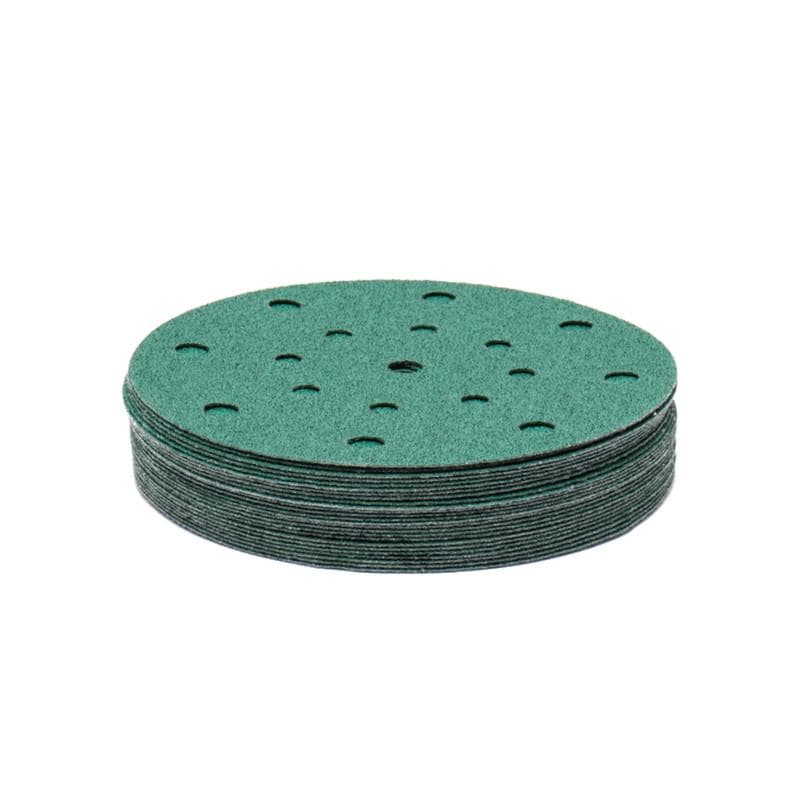 Круг абразивный шлифовальный под липучку Polyester Film Sandpaper Р60 (150мм, 17 отверстий, 25шт)