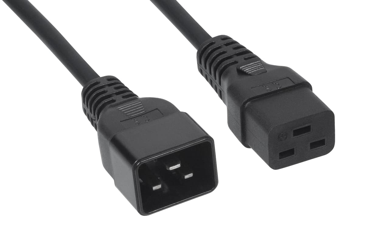 Кабель питания IEC 320 C19 - IEC 320 C20 (3x1.5), 16A, прямая вилка, 1.8м