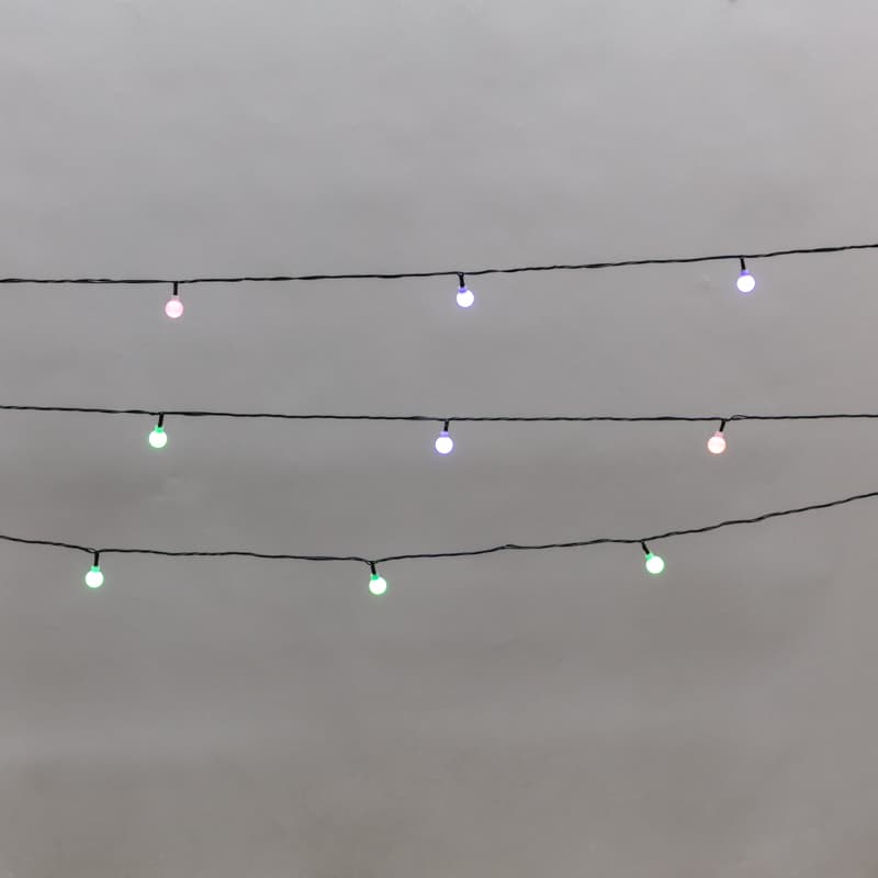 Гирлянда светодиодная Шарики 5 м 20LED IP20 зеленый провод свечение мульти RG/RB мигание 230 В