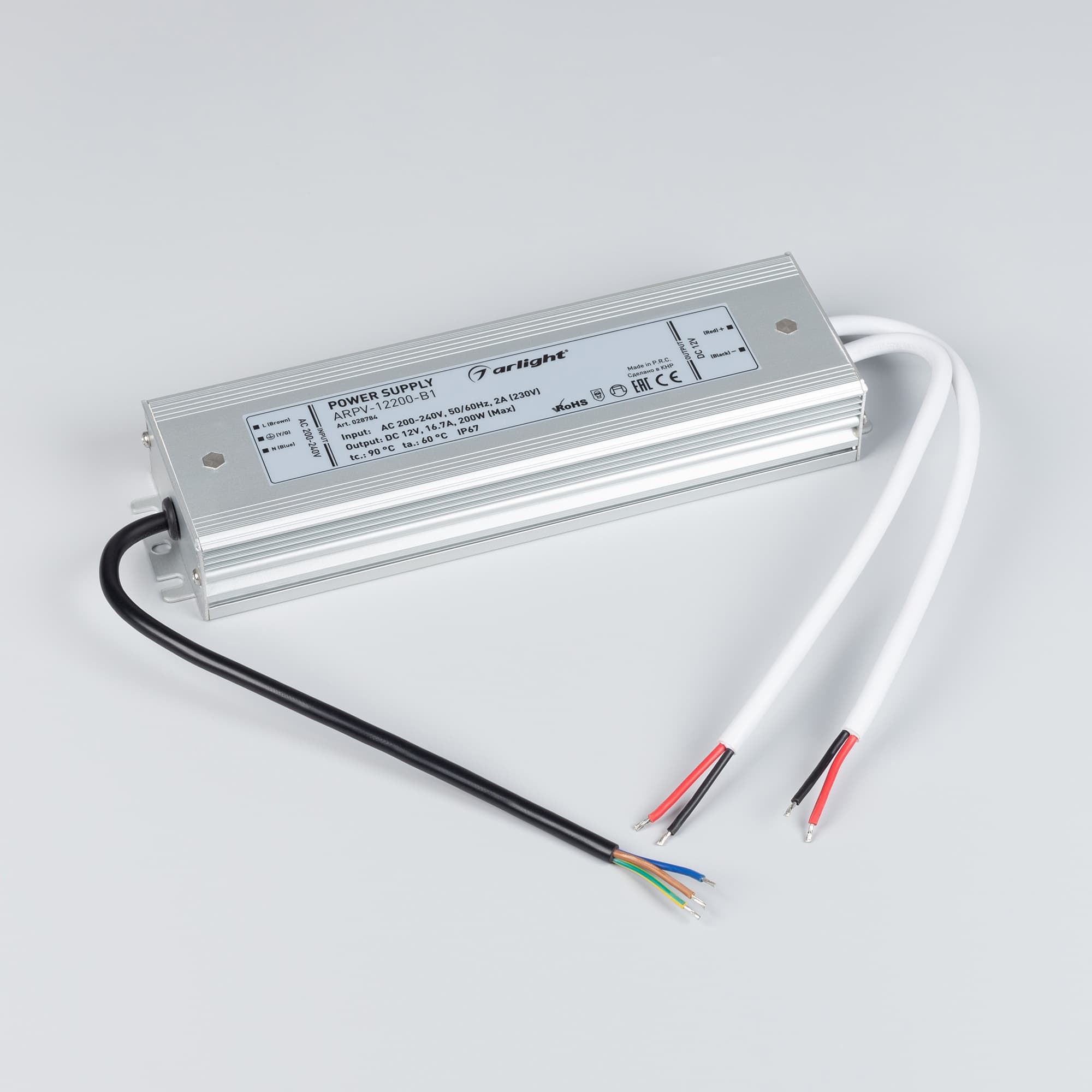Блок питания ARPV-12200-B1 (12V, 16,7A, 200W) (ARL, IP67 Металл, 3 года)