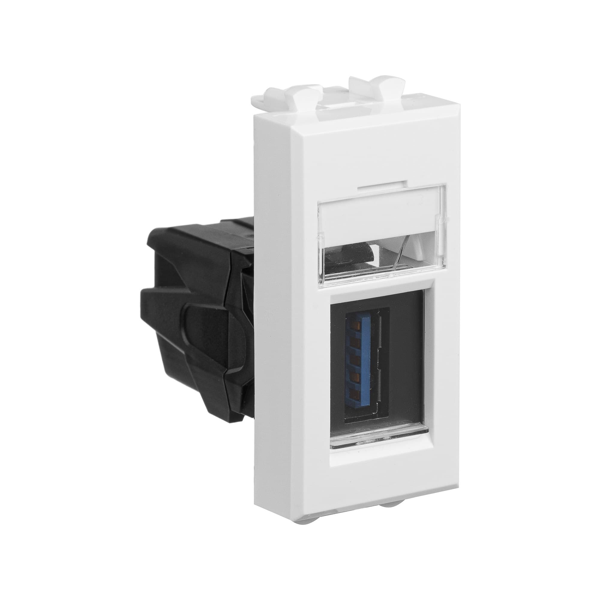 Avanti USB 3.0 розетка ''Белое облако'' модульная, тип А-А, 1 модульная