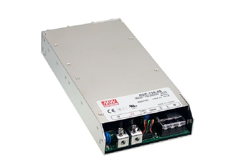 Блок питанияAC-DC, 750Вт, ККМ, вход 90…264V AC, 47…63Гц 127…370В DC, выход 27В27.8A, рег. вых 24…30В,  эл. рег. 40…110% Uном.Iном.,  изоляция 3000В AC, в корпусе 295х127х41мм, -30…+70°С