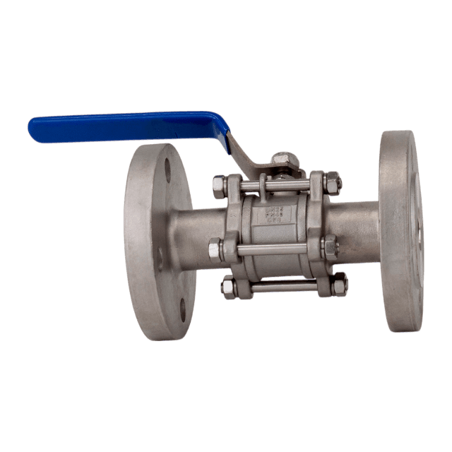 Кран шаровый фланцевый трехсоставной нержавеющий (3PC), AISI304 DN25 (1'), (CF8), PN16