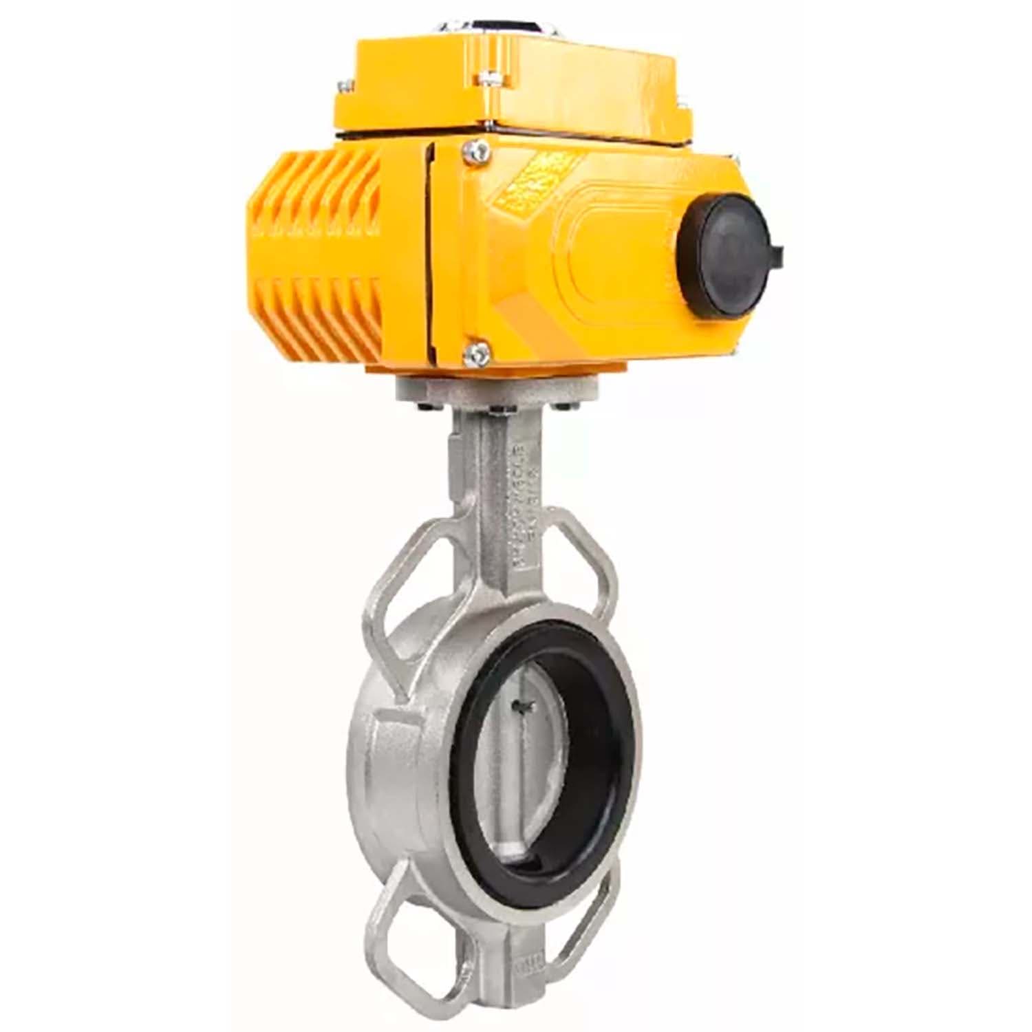 Затвор дисковый поворотный 304-304-VITON-2W-Fb-H Ду100 Ру16, нержавеющая сталь 304, уплотнение VITON, с четвертьоборотным электроприводом QT-80 380В