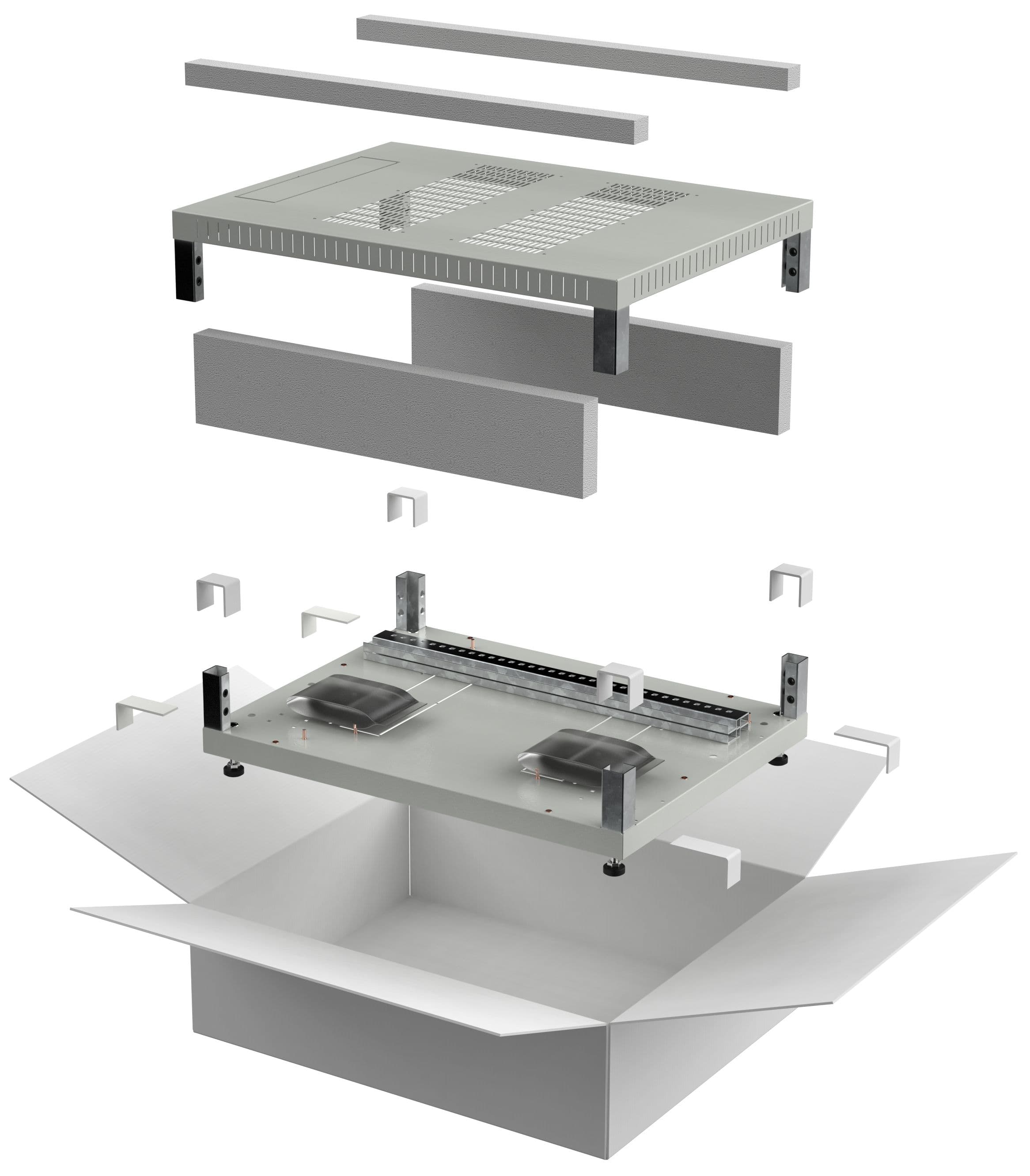 Комплект основание и крыша LINEA E 600х800мм шкафа 18-47U cер.