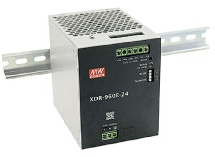 AC-DC, 960Вт, ККМ, вх.180…264В AC, 47…63Гц254.5...370В DC, вых.36В26.6A (пиковый 34.58А), рег. вых 36…42В, изол.3000В AC, в кожухе на DIN-рейку 96х125.2х132мм,-40…+70°С, DC-OK, P linkпарал.работа 3+1, 3 года гарантии