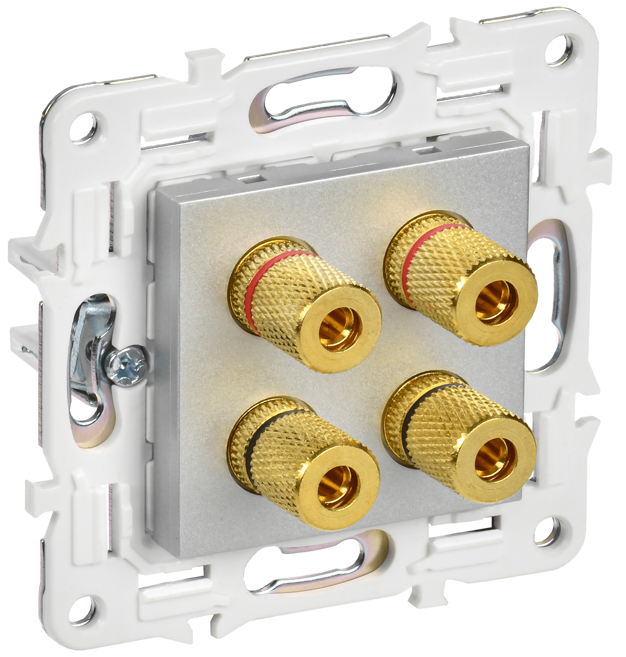 SKANDY Аудиорозетка 4-местная SK-A01S серебряный IEK