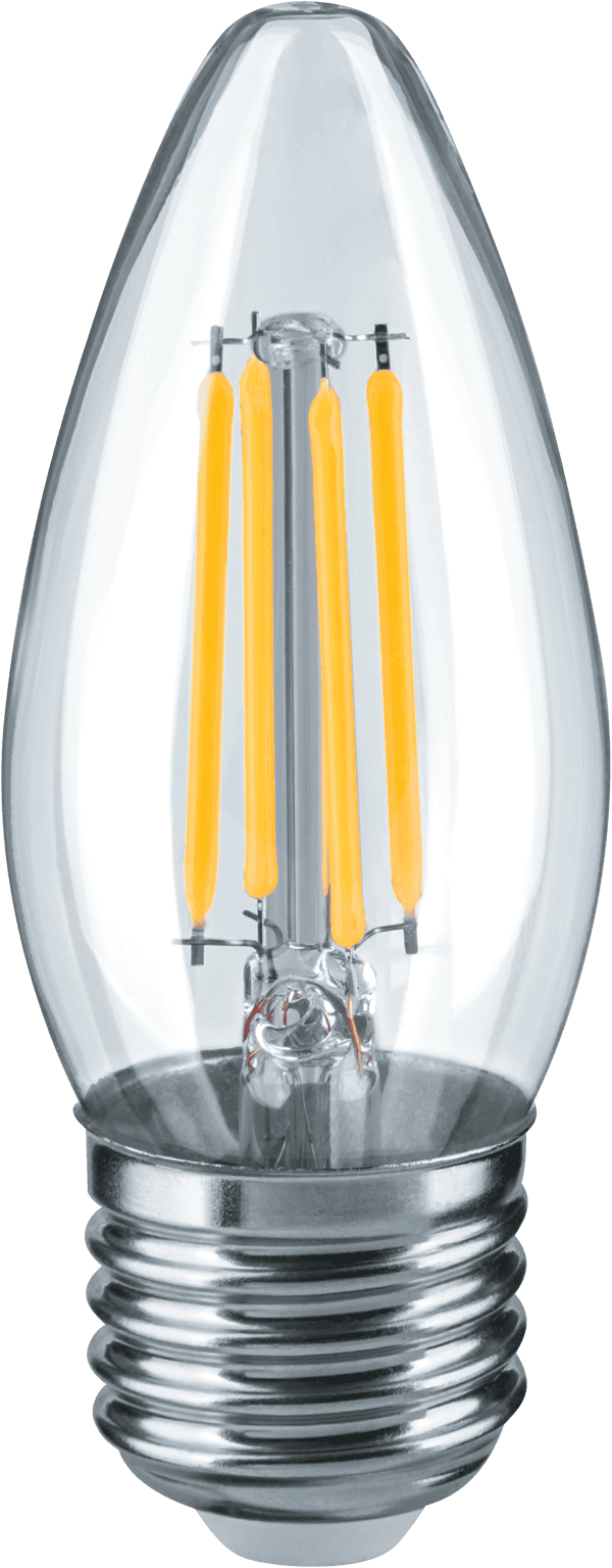 Лампа светодиодная LED 4вт Е27 белый свеча FILAMENT