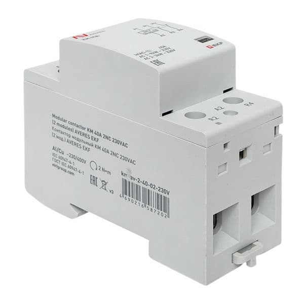 Контактор модульный КМ 40А 2NC 230VAC (2 мод.) AVERES