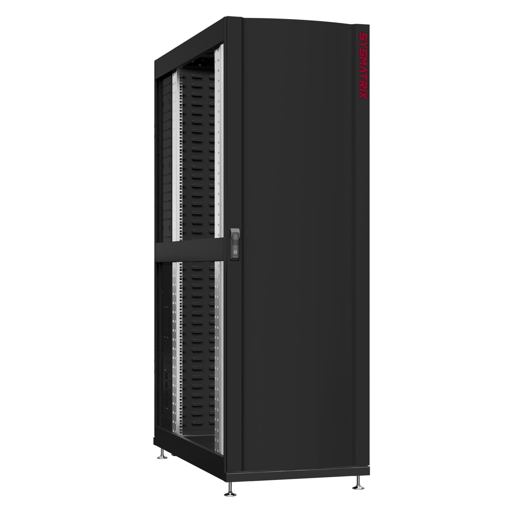 Шкаф серверный 48U 600х1200 передняя дверь: одностворчатая глухой металл IP51. задняя дверь: протект IP41. боковые панели: без. цвет: черный RAL9005