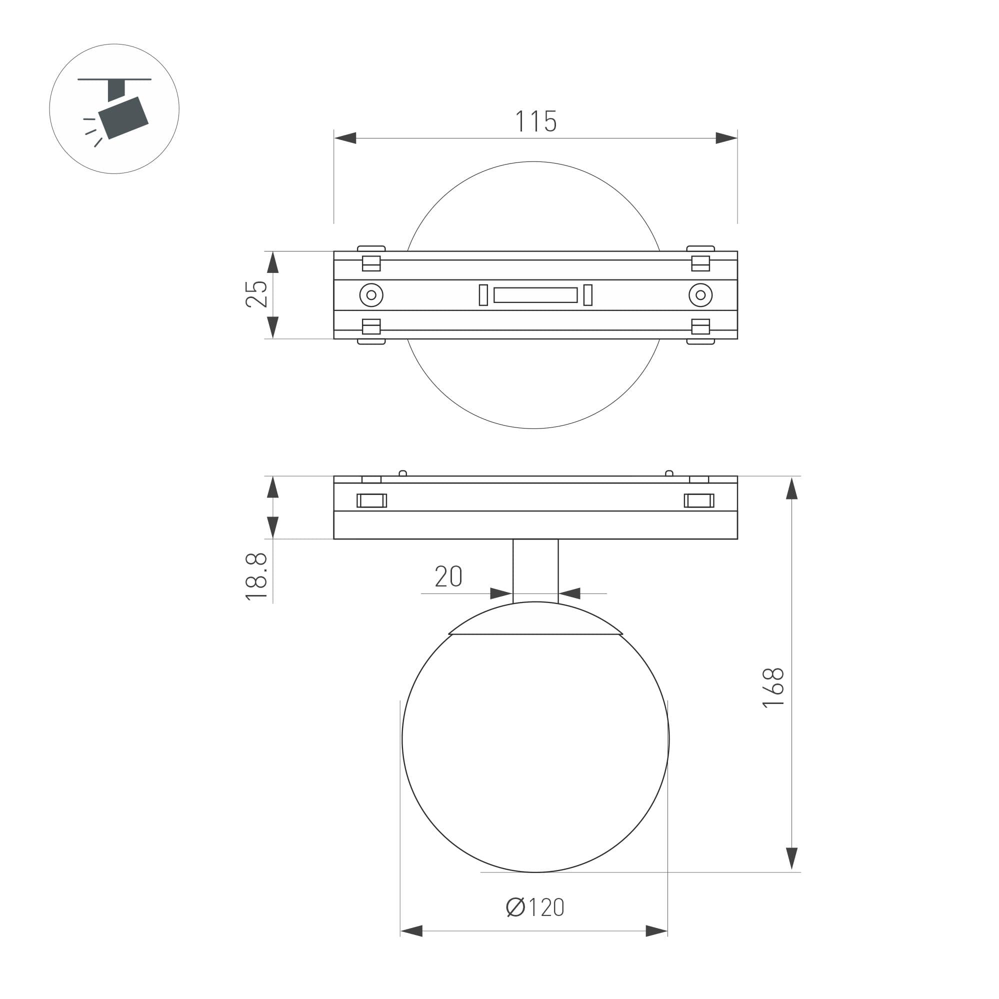 Экран ARH-KANT-H30-2000 Square Clear-PM (ARL, Пластик)