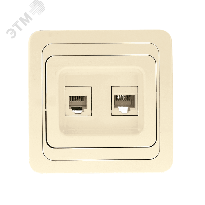 Лондон Розетка RJ45+Phone бежевая