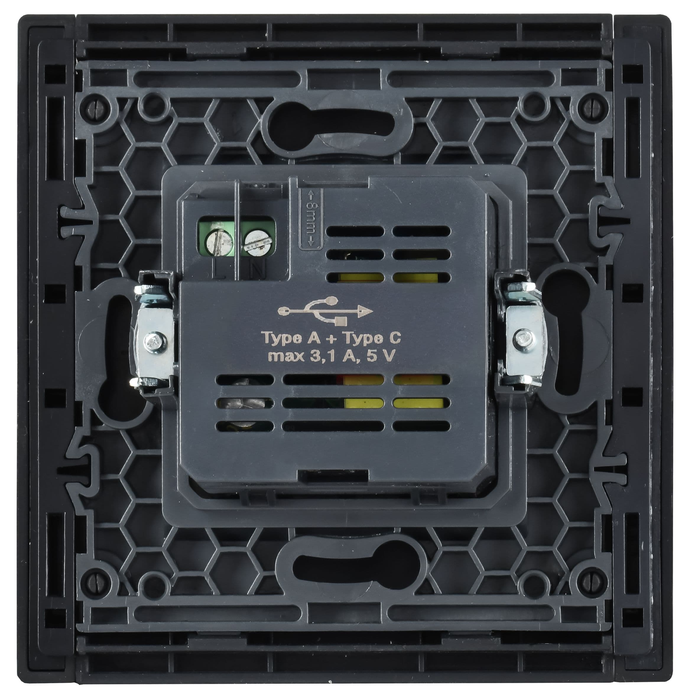 FORTE&PIANO Розетка USB A+C 3,1А FP550 сталь