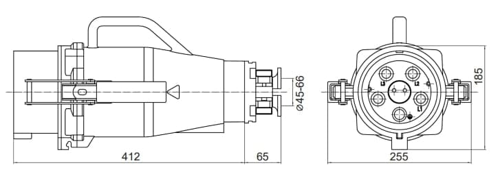 Вилка кабельная CP IP67 400А 3P+E 690В
