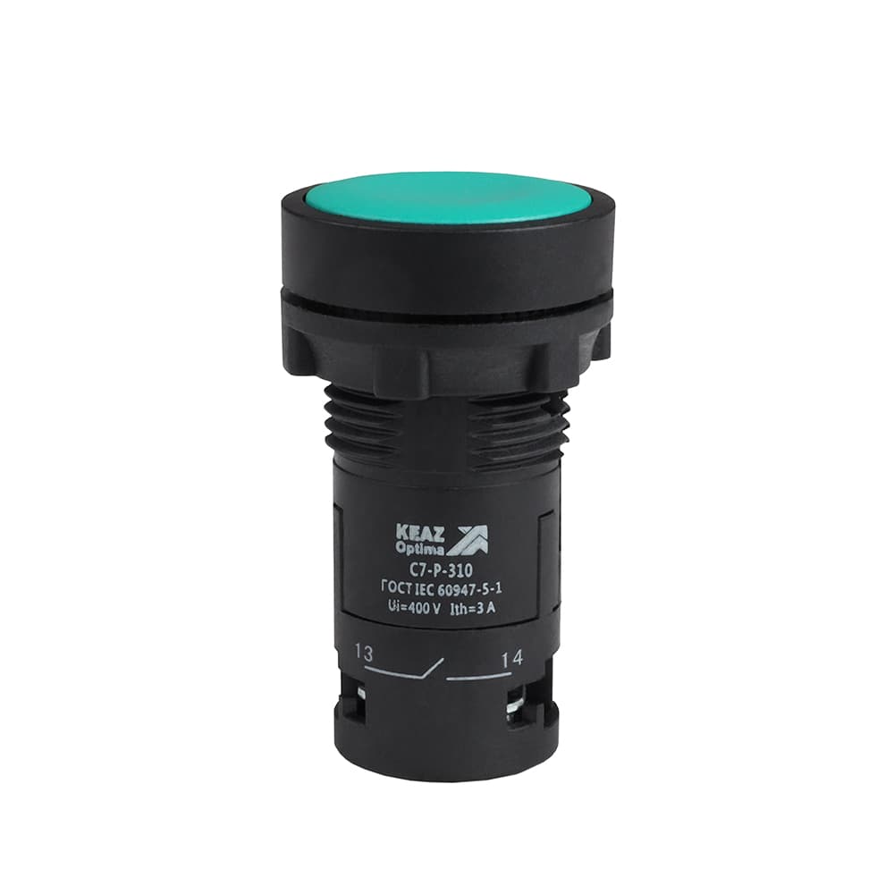 Кнопка OptiSignal Compact D22 C7-P-301 зеленая 1НЗ XB7NA32