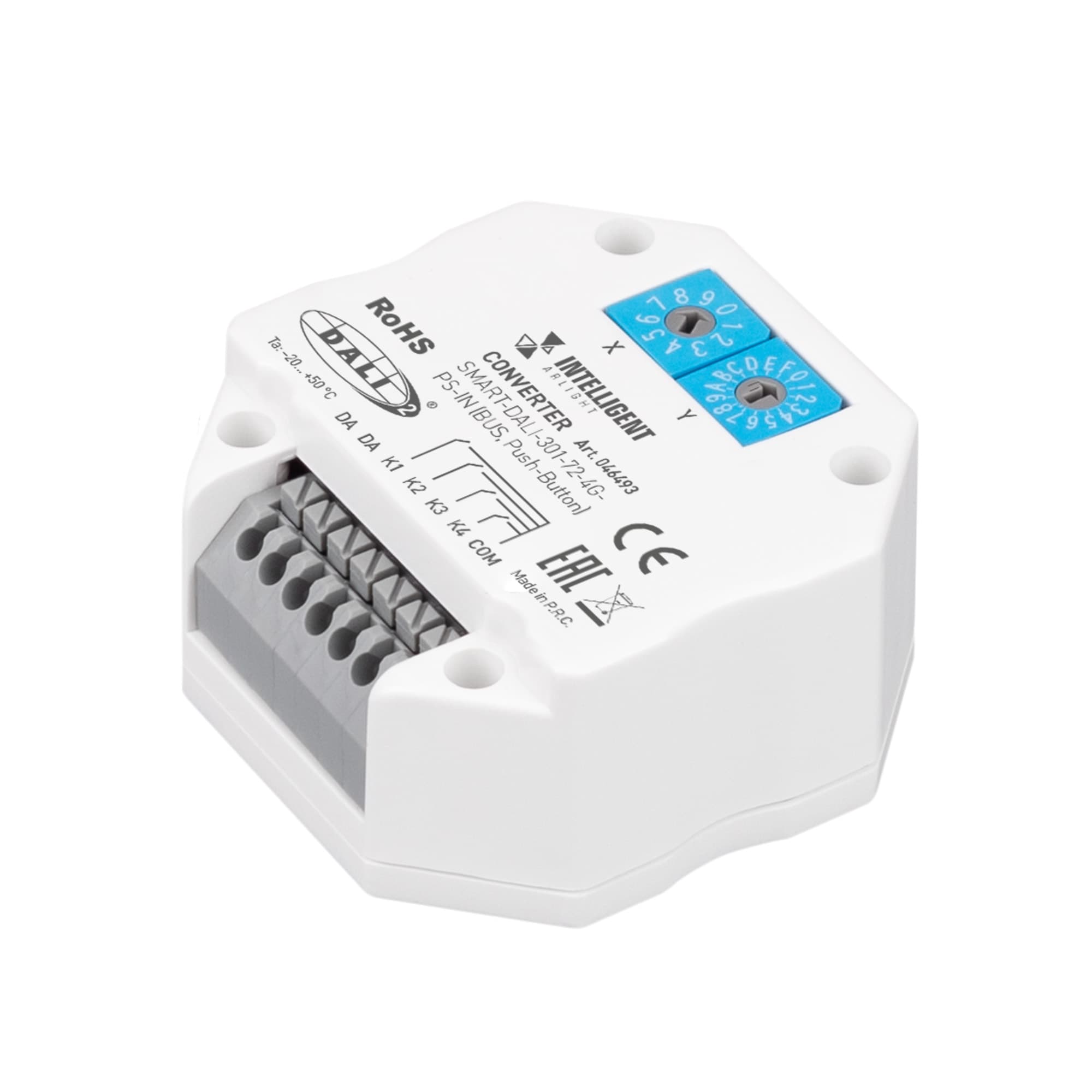 Конвертер INTELLIGENT ARLIGHT SMART-DALI-301-72-4G-PS-IN (BUS, Push-Button) (IARL, IP20 пластик, 5 лет)