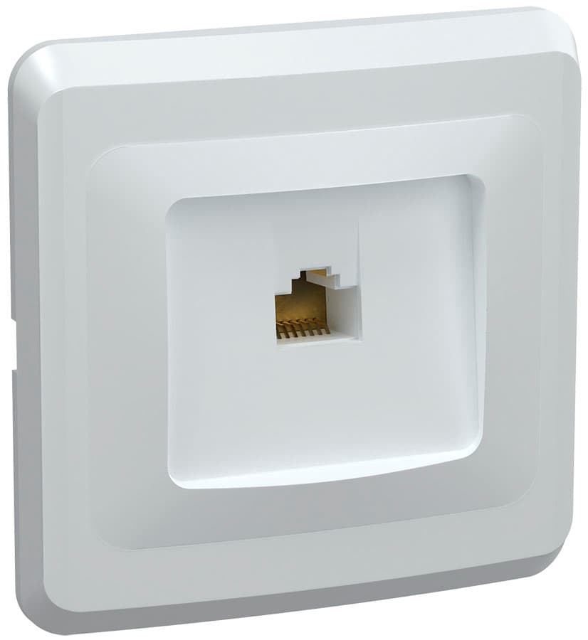 VEGA Розетка 1-местная компьютерная RJ45 кат.5е РК10-ВБ белый GENERICA