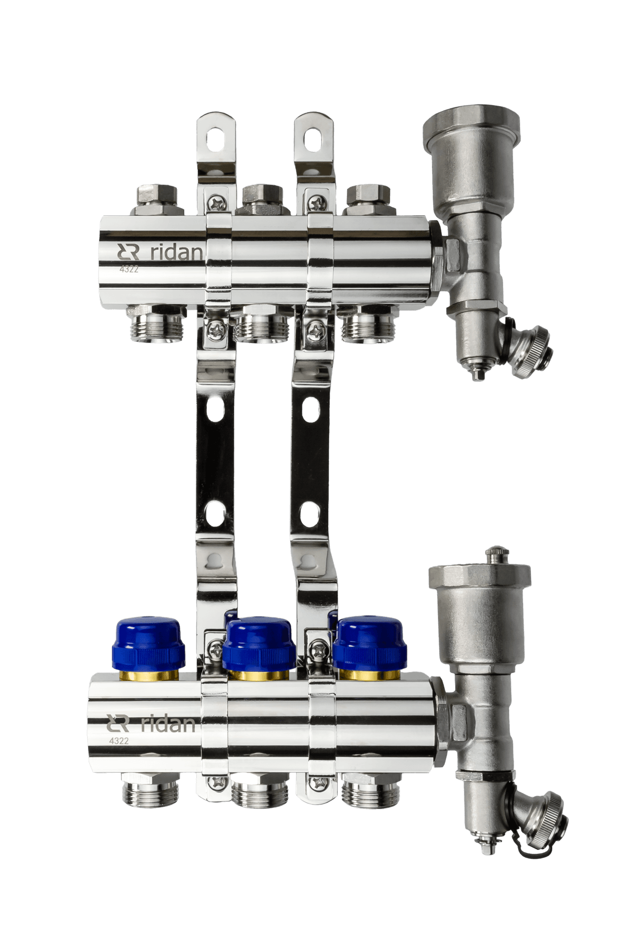 Коллекторная группа FHF-3R set 3 контура 1'x3/4' c воздухоотводчиками и кронштейнами