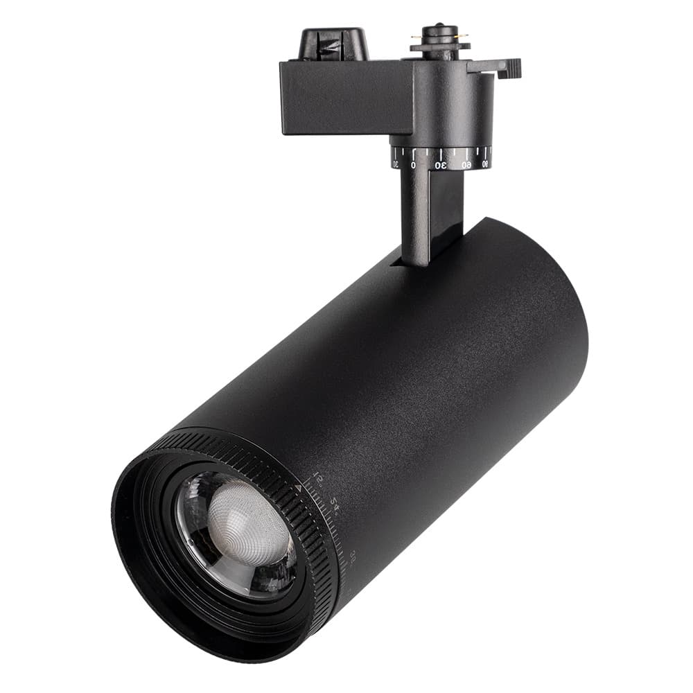Светильник светодиодный на шинопровод ДПО-28Вт 3000К BL чёрный IP40 ZOOM 15-60 град