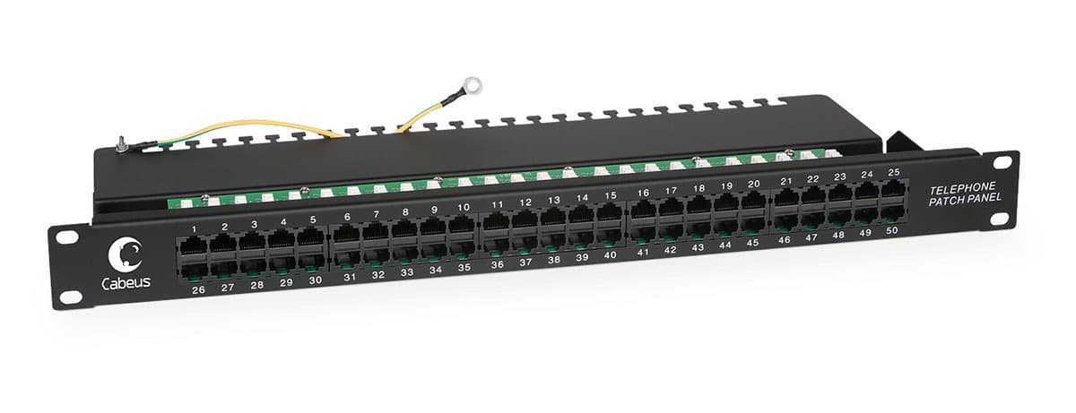 Патч-панель IDC 19' (1U), 50 портов RJ-45, Dual IDC (телефонная раскладка)