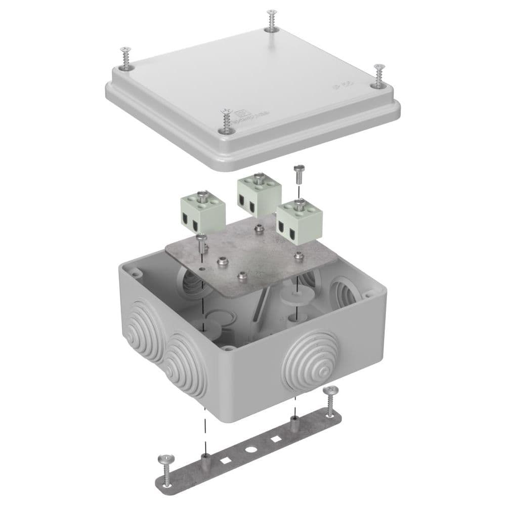 Коробка огнестойкая для о/п 40-0300-FR1.5-6 Е15-Е120 RAL7035 100х100х50 (14 шт/кор)