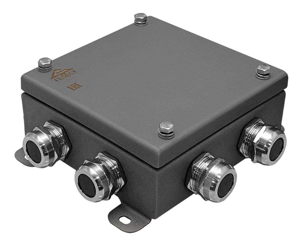 Коробка монтажная электротехническая общего назначения КМ IP66-1515 из нержавеющей стали, количество вводов 8