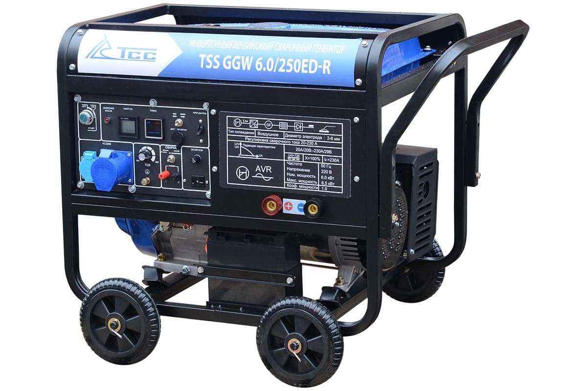 Инверторный бензиновый сварочный генератор TSS GGW6.0/250ED-R