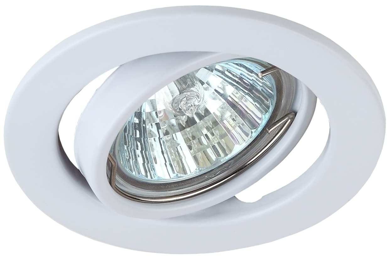 Светильник штампованный поворотный MR16,12V/220V, 50W белый ST2A WH