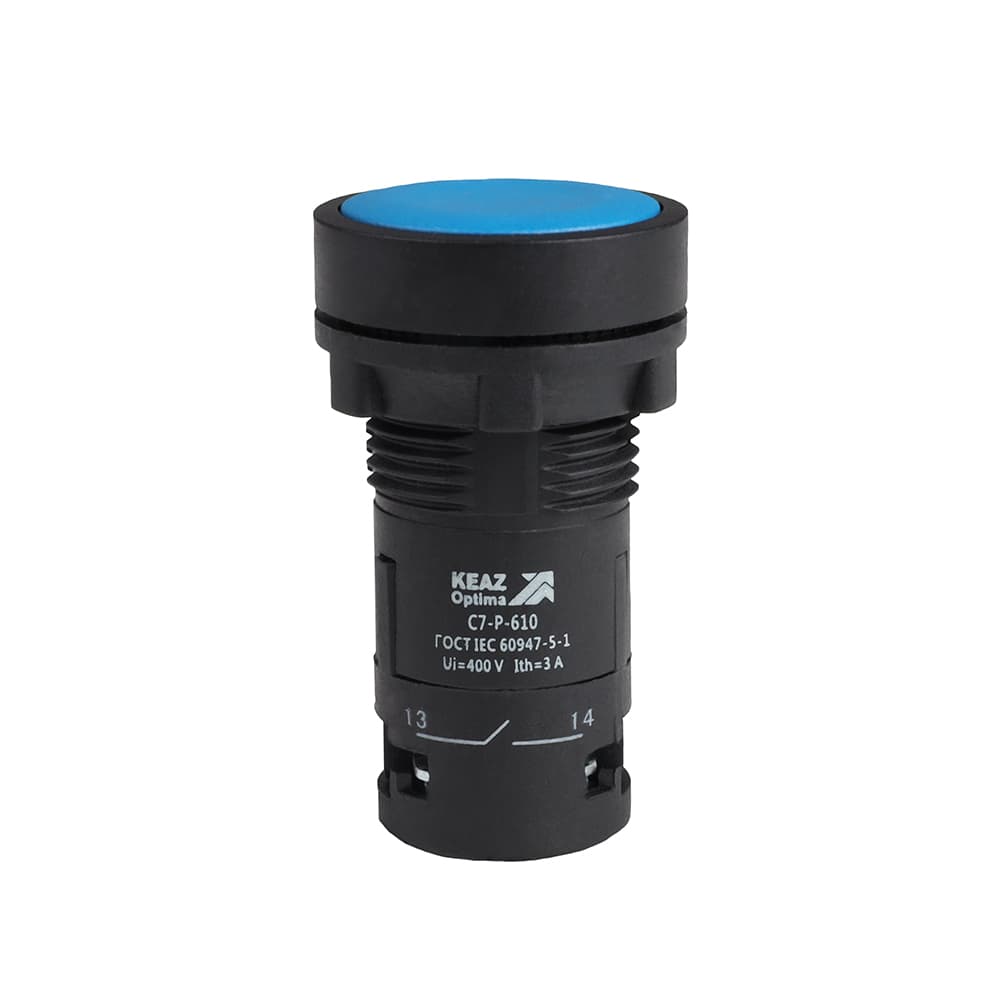 Кнопка OptiSignal Compact D22 C7-P-602 синяя 2НЗ XB7NA64